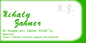 mihaly zahner business card